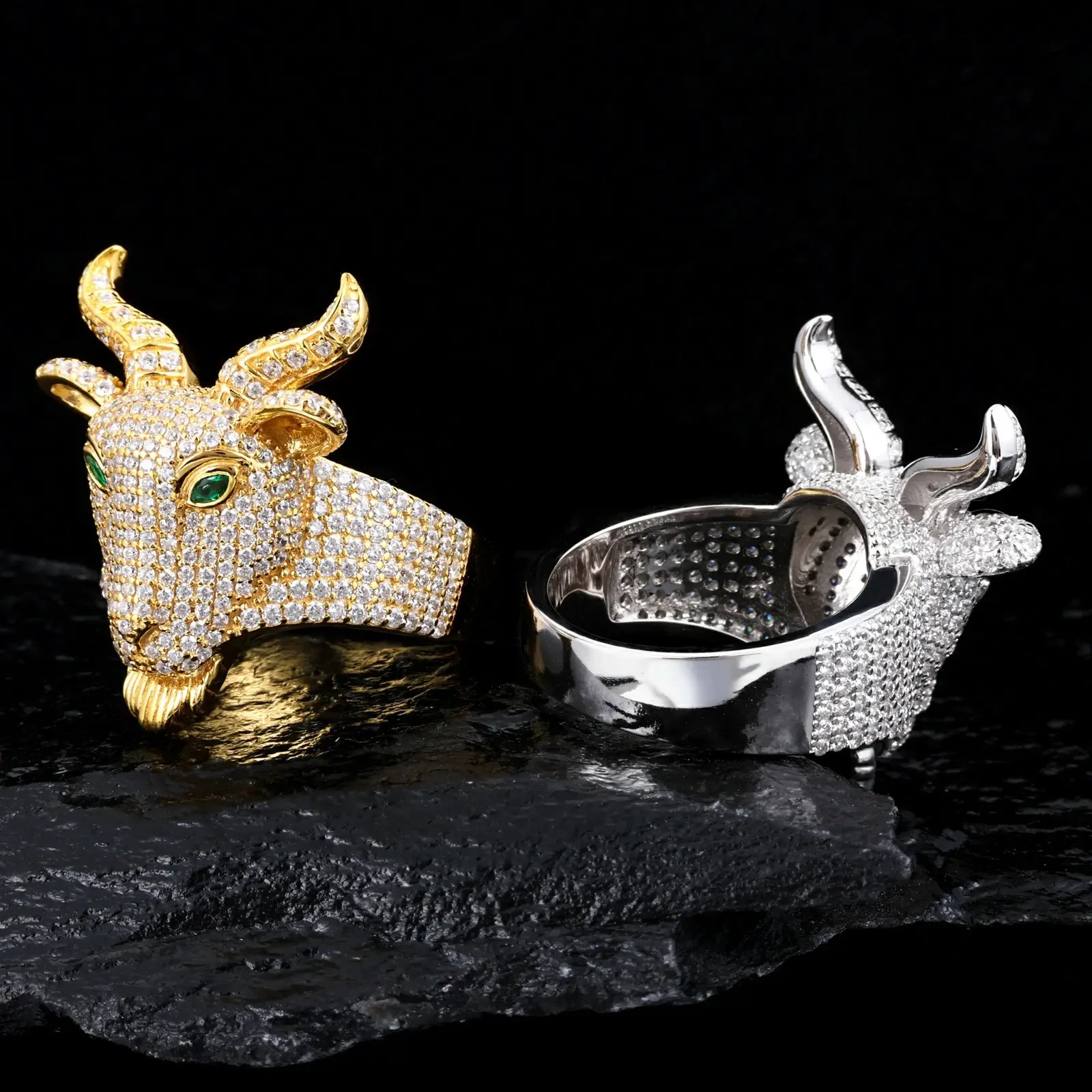 S925 Moissanite Goat Head Ring