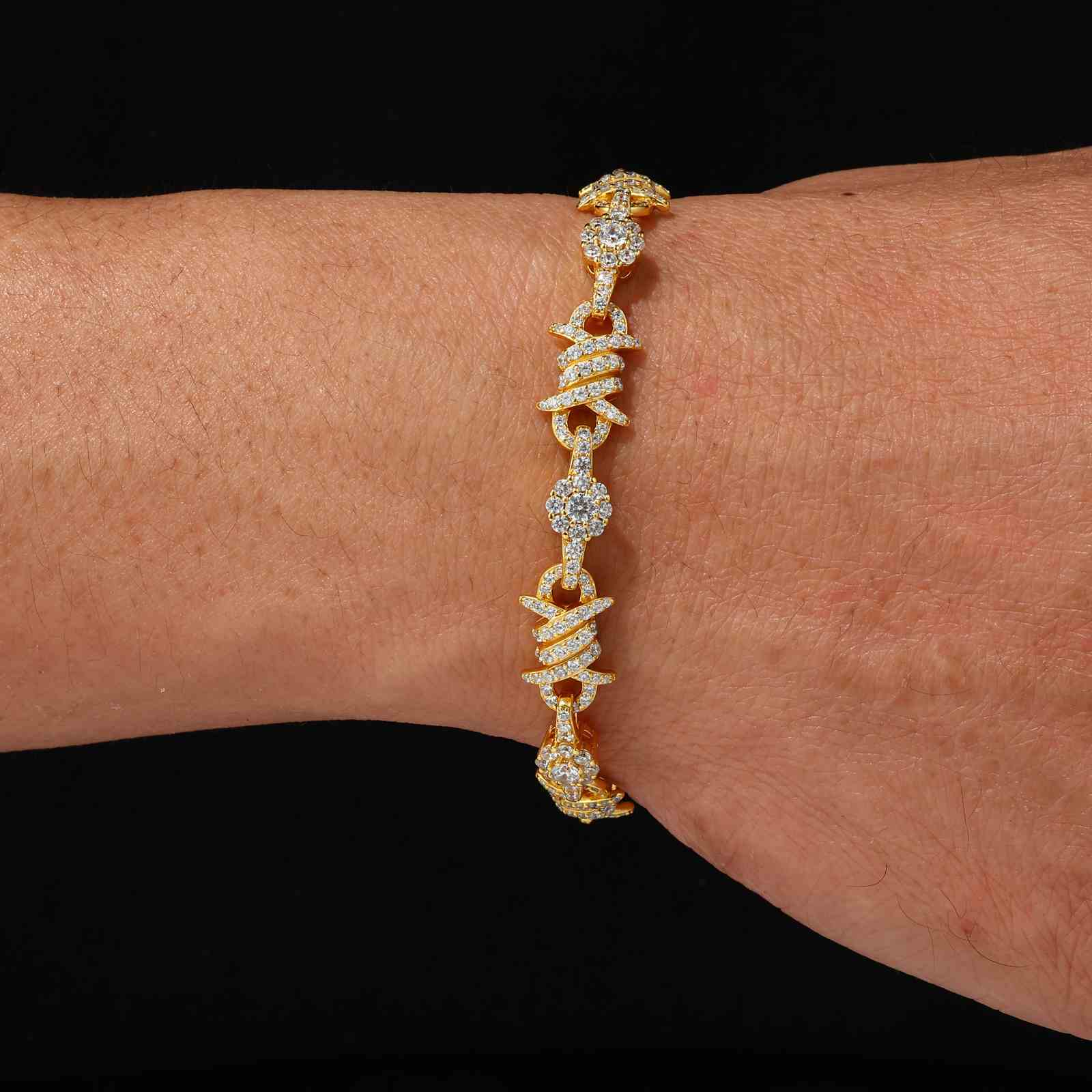 10mm S925 Moissanite Thorns Halo Link Bracelet