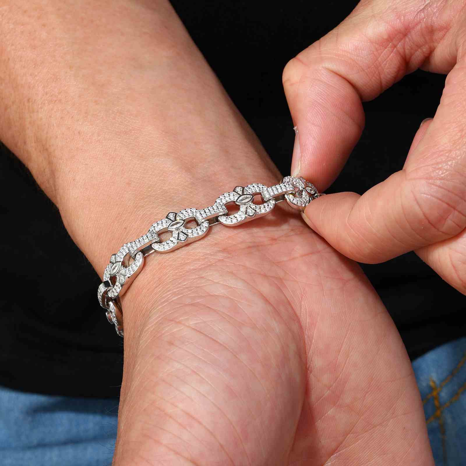 10mm S925 Moissanite Infinity Bracelet With Eye