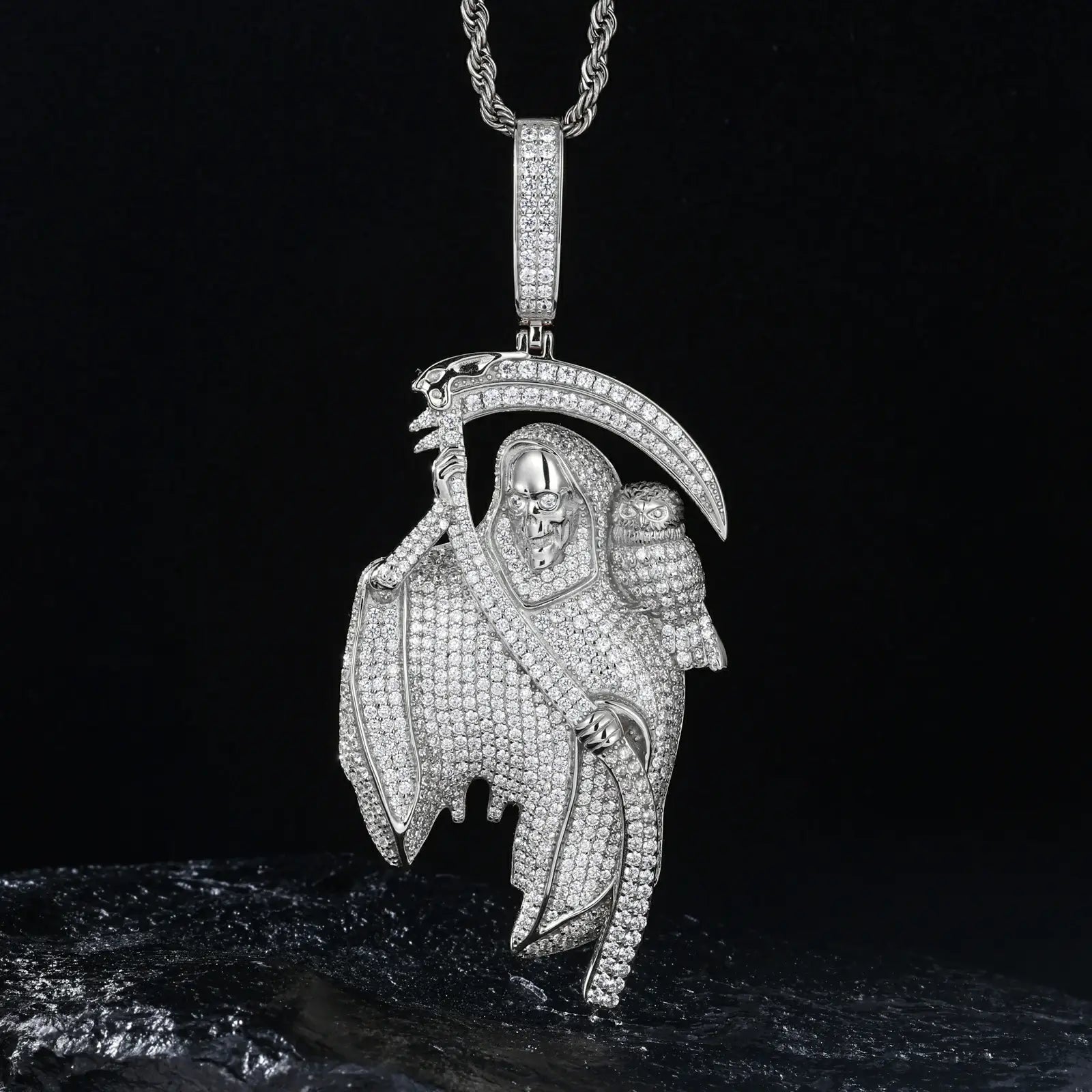 S925 Moissanite Grim Reaper Pendant