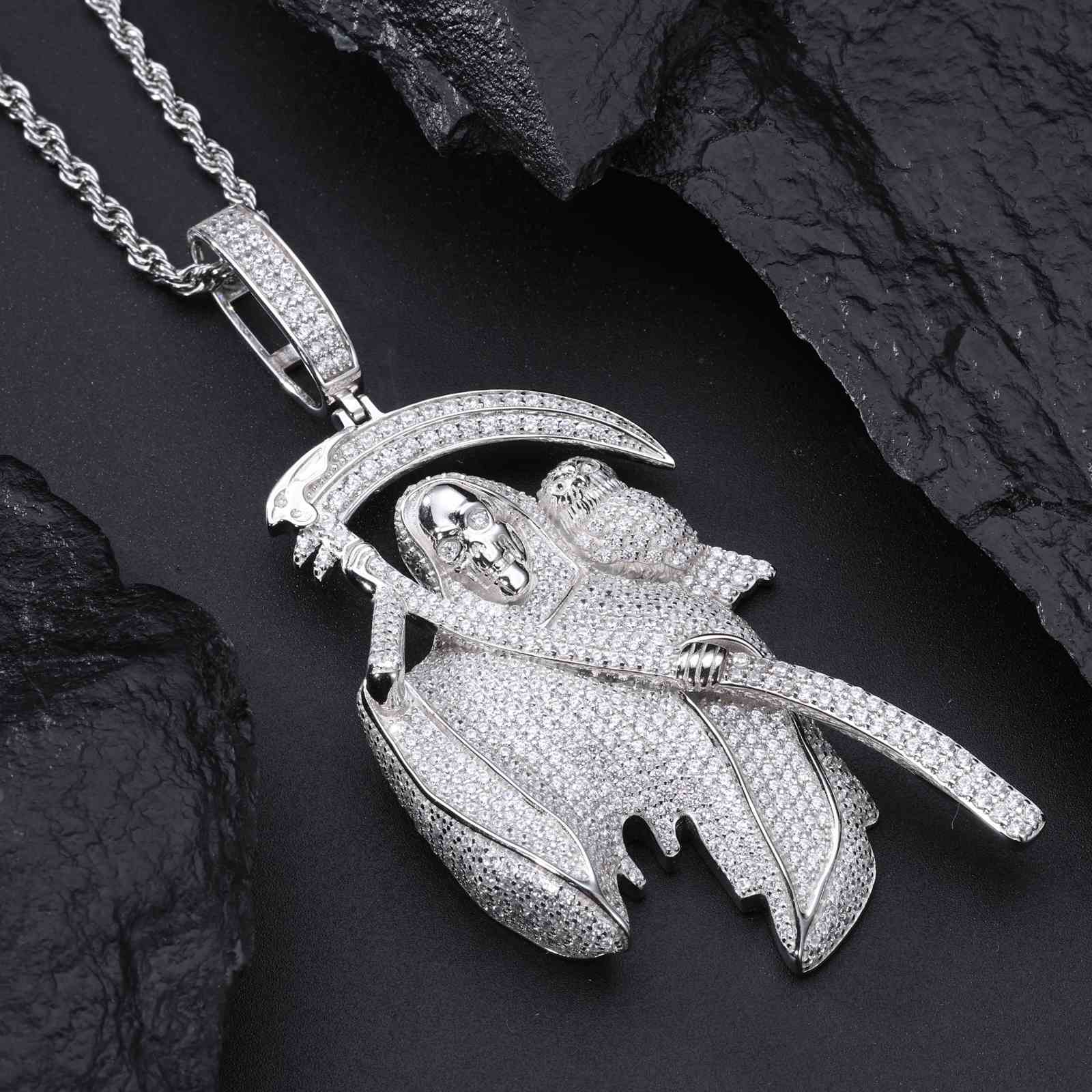 S925 Moissanite Grim Reaper Pendant