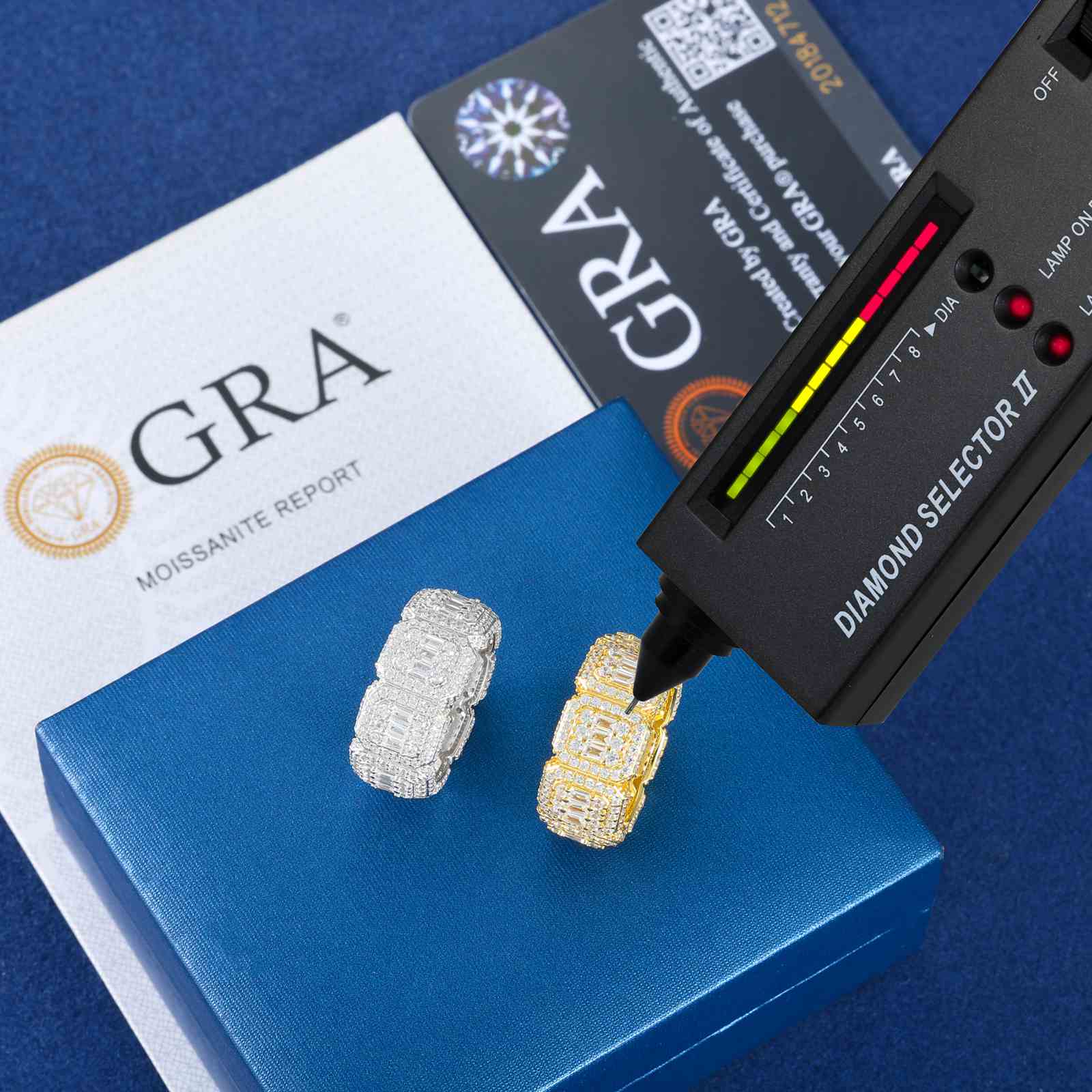 S925 Moissanite Vintage Baguette Halo Band Ring