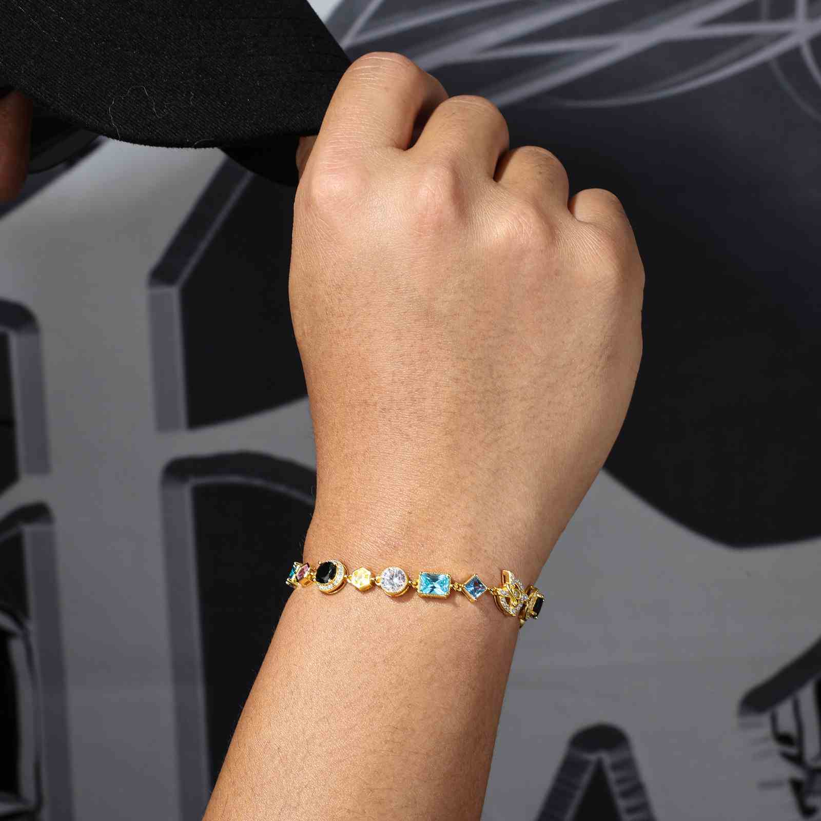 S925 Moissanite Colored Gemstone Tennis Bracelet