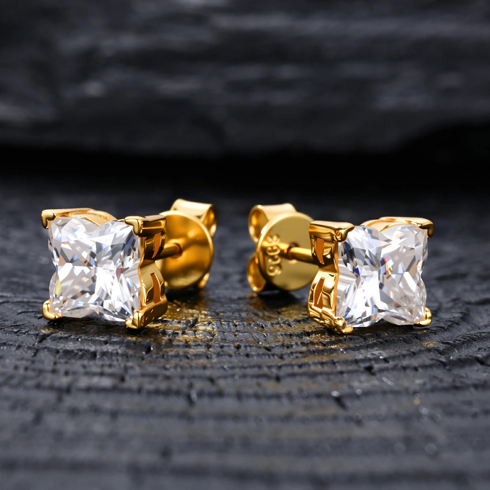 S925 Lily Cut Moissanite Stud Earrings
