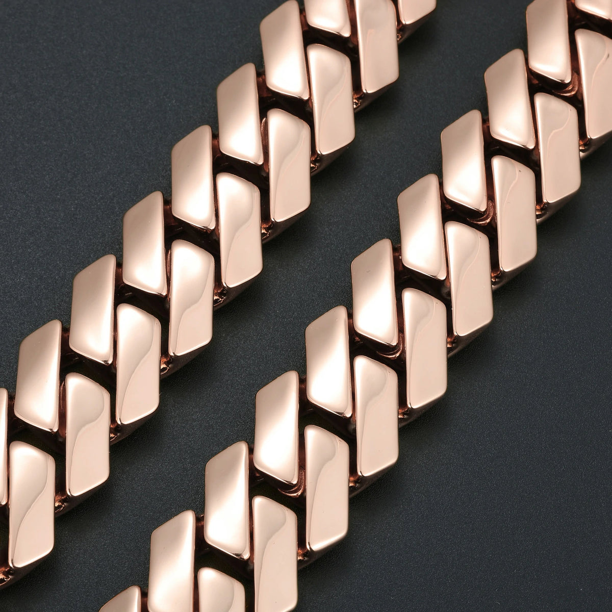 22mm Rose Gold Heavy Rhombus Miami Cuban Link Chain