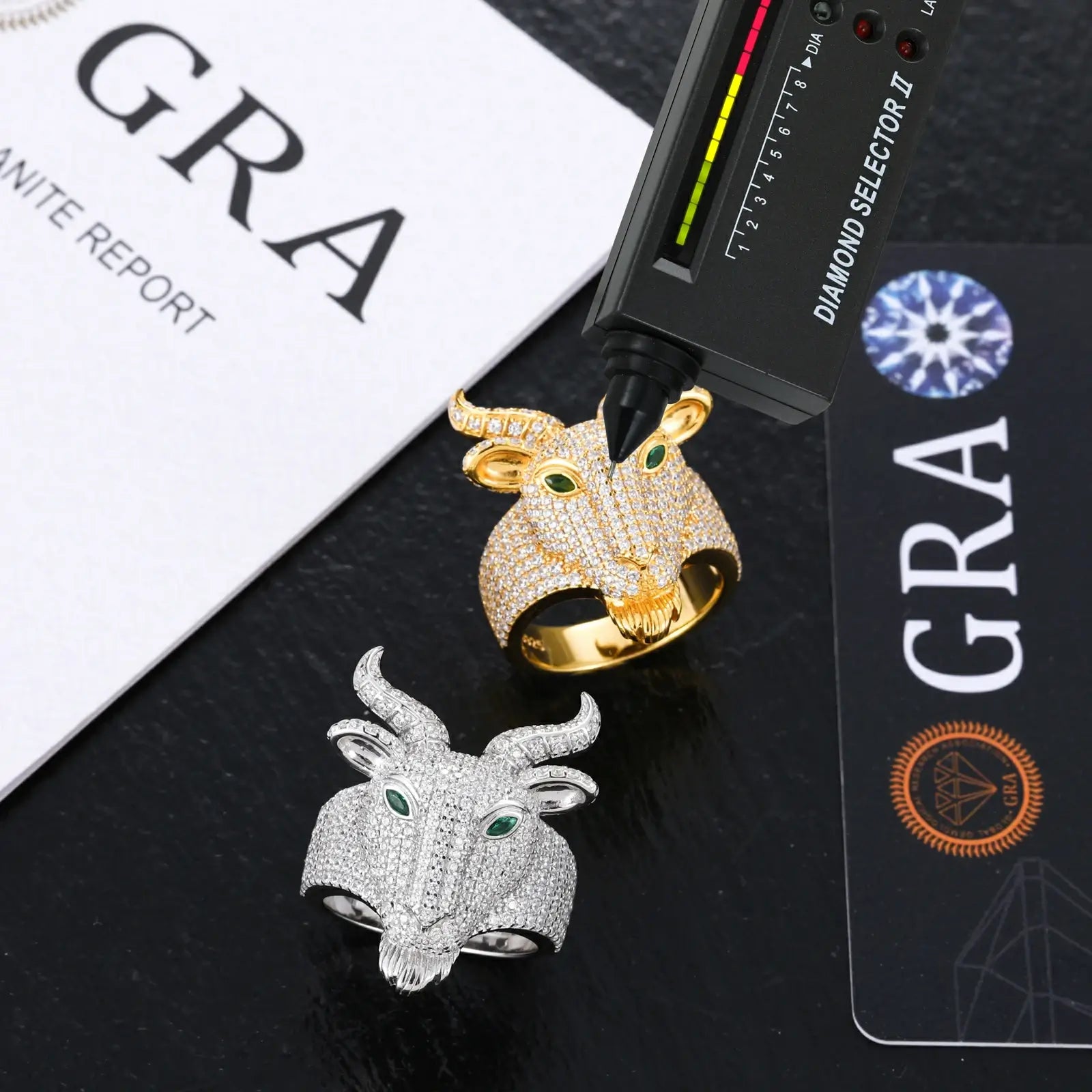 S925 Moissanite Goat Head Ring