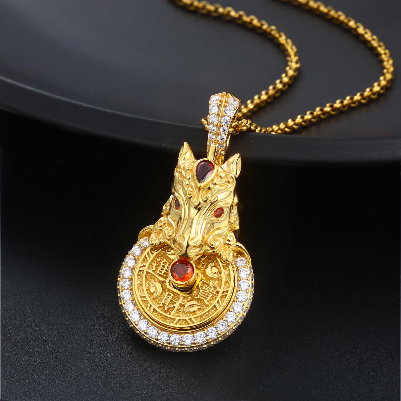 S925 Moissanite Lucky 招财进宝 Horse Pendant