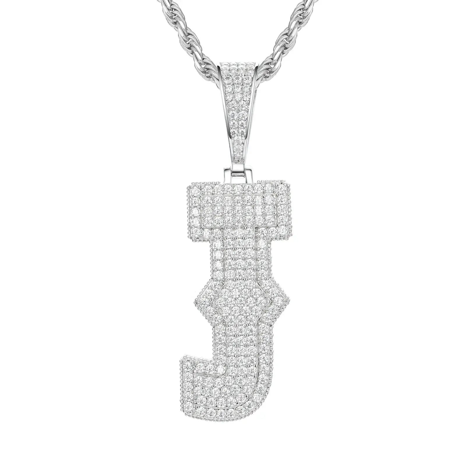 S925 Moissanite Spine Letter Pendant
