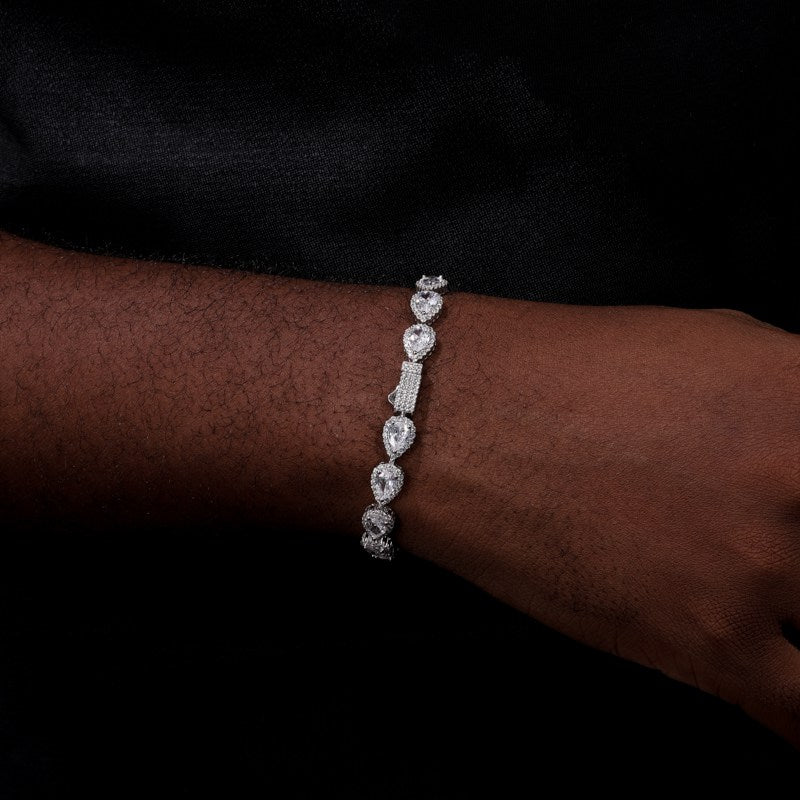 8mm S925 Pear Cut Moissanite Peach Tennis Bracelet