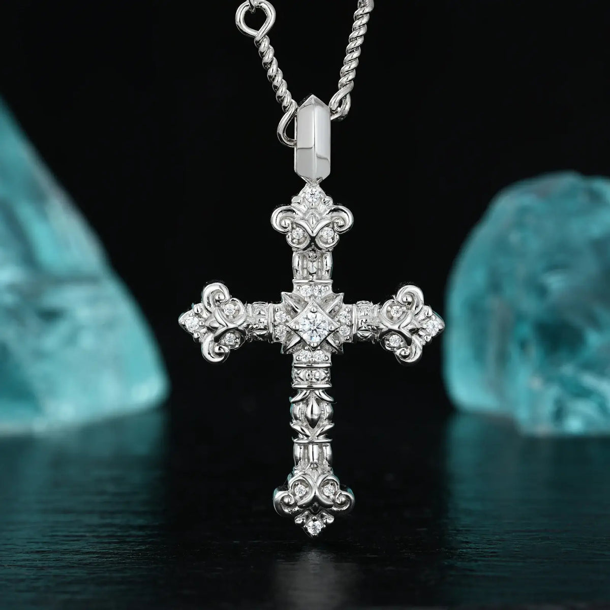 S925-Moissanite-Flame-Cross-