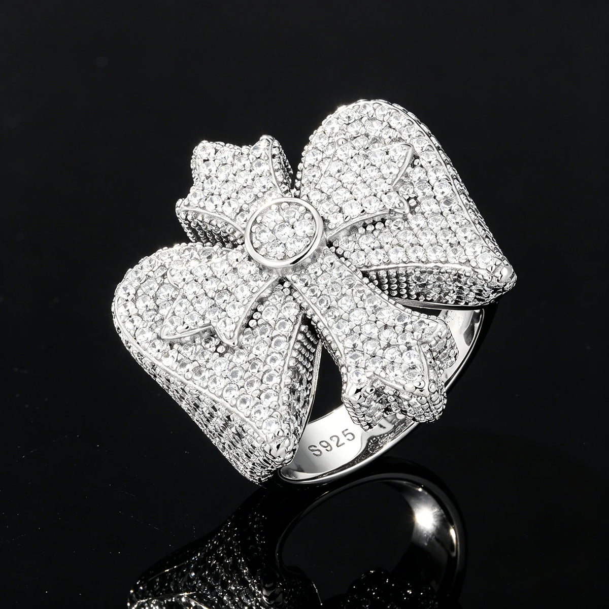 S925 Moissanite Wing Cross Ring