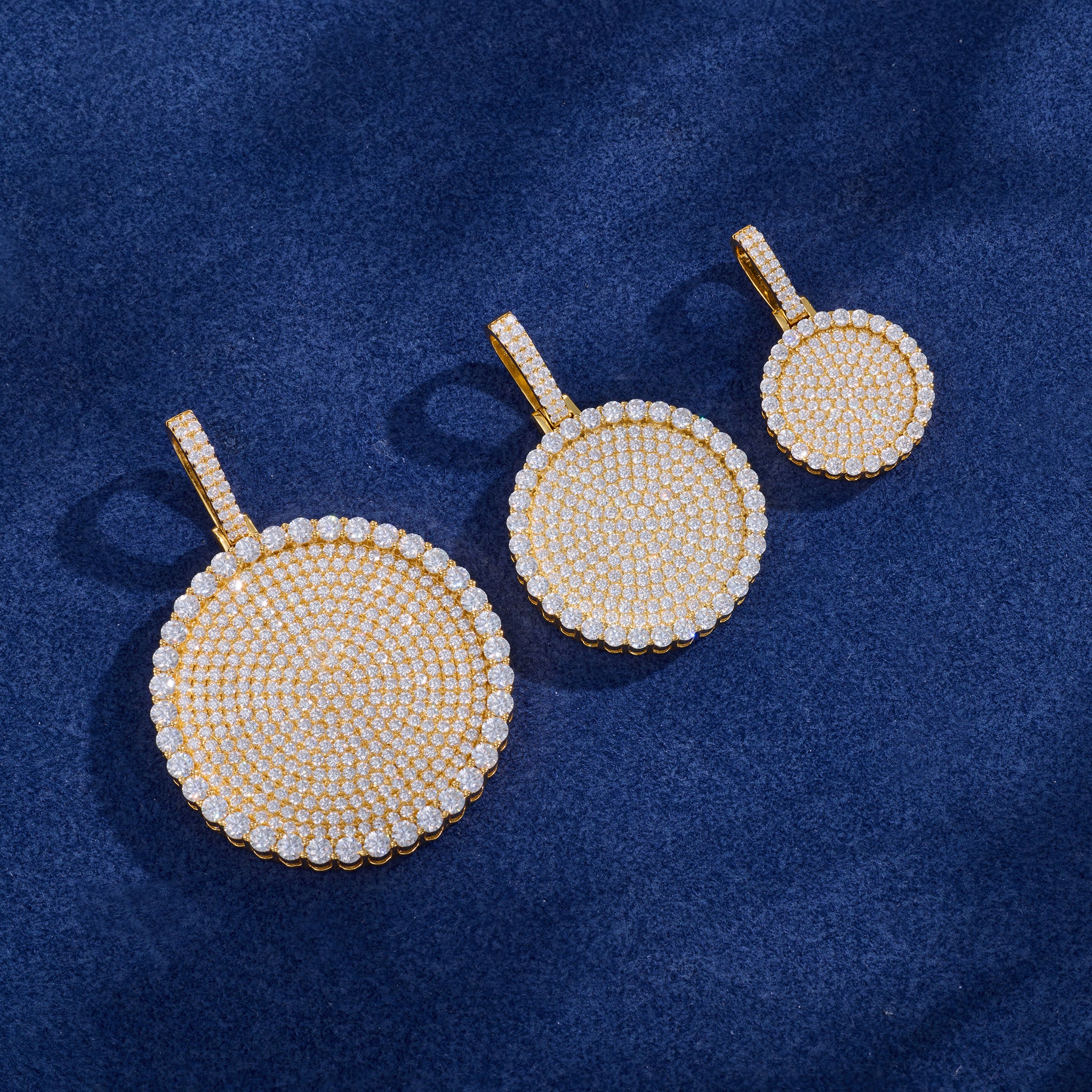 S925 Moissanite Round Dog Tag Pendant