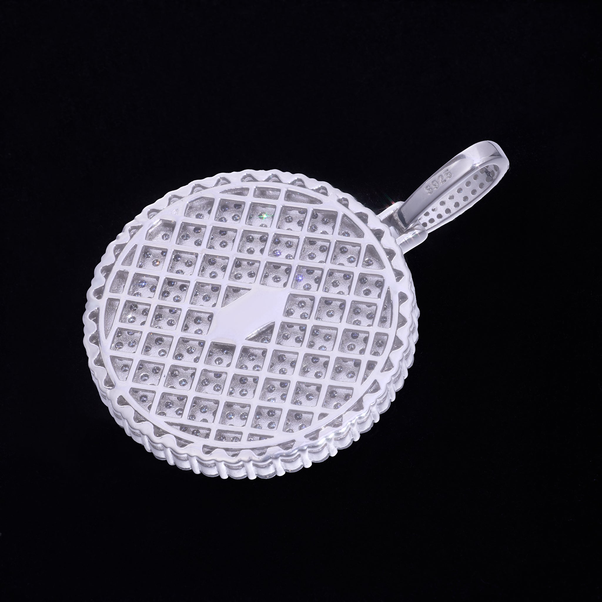 S925 Moissanite Round Dog Tag Pendant