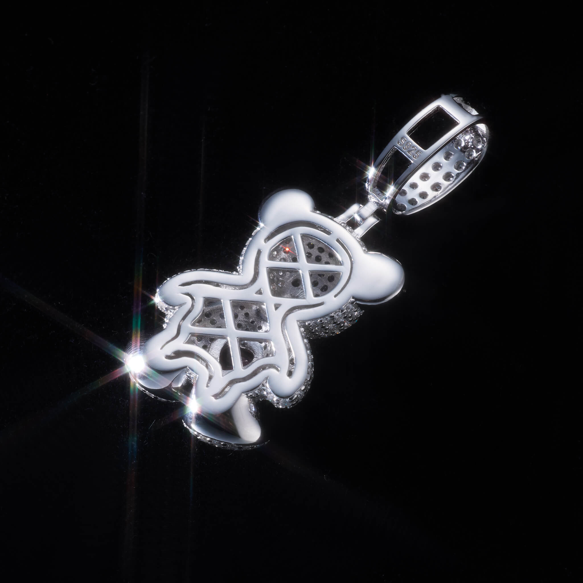 S925 Moissanite Sweetheart Bear Pendant