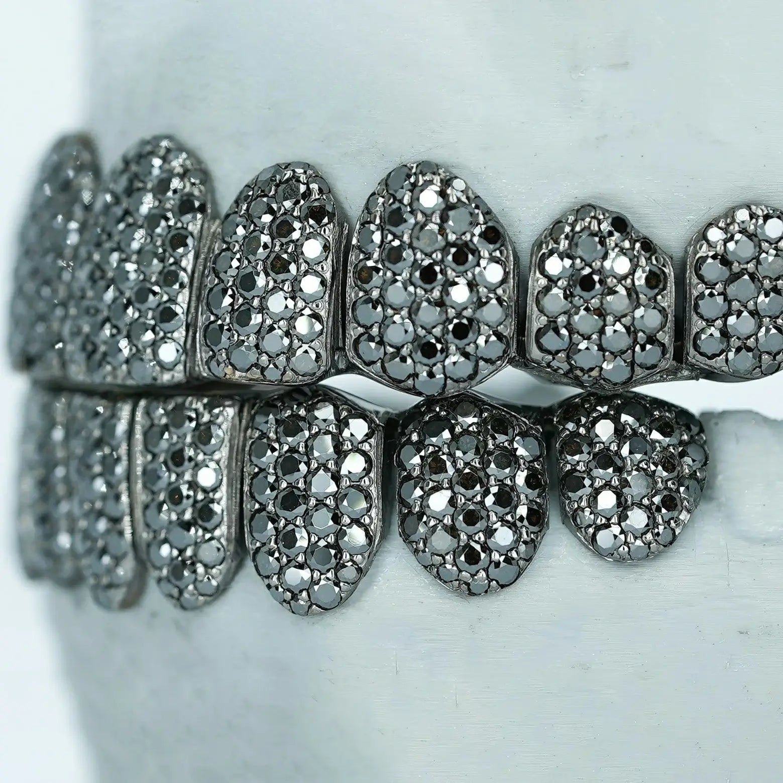 S925 Black VVS Moissanite Diamond Grillz