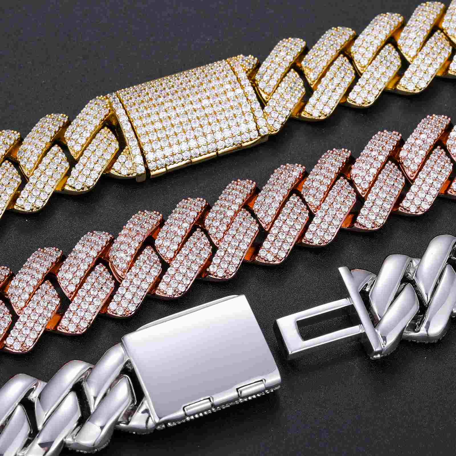 Heavy-duty box clasp on the 20mm Cuban Chain, designed with a secure locking mechanism for thick chains and active lifestyles