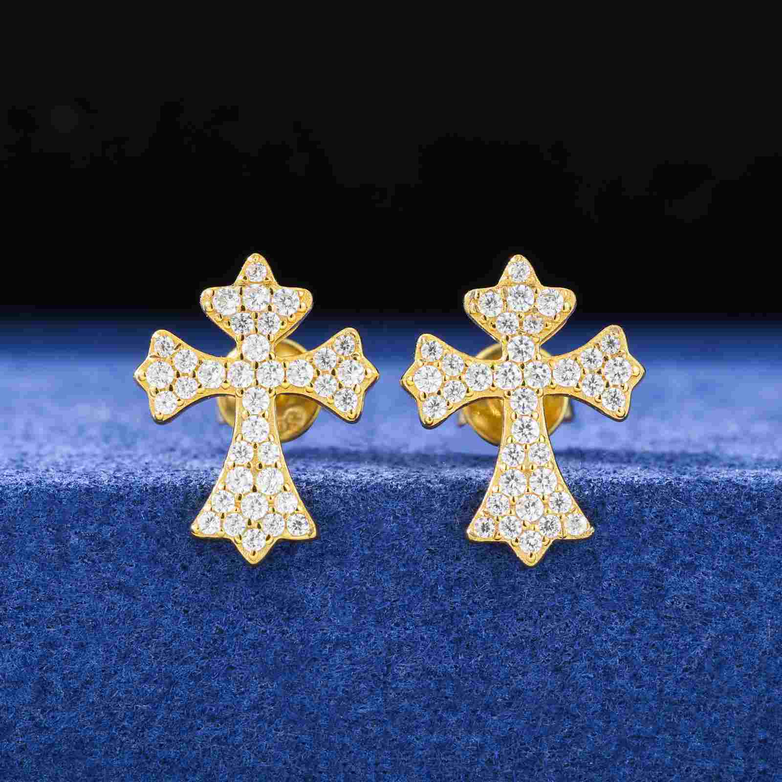 cross earrings men