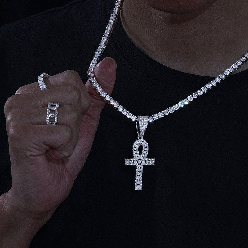 diamond ankh pendant