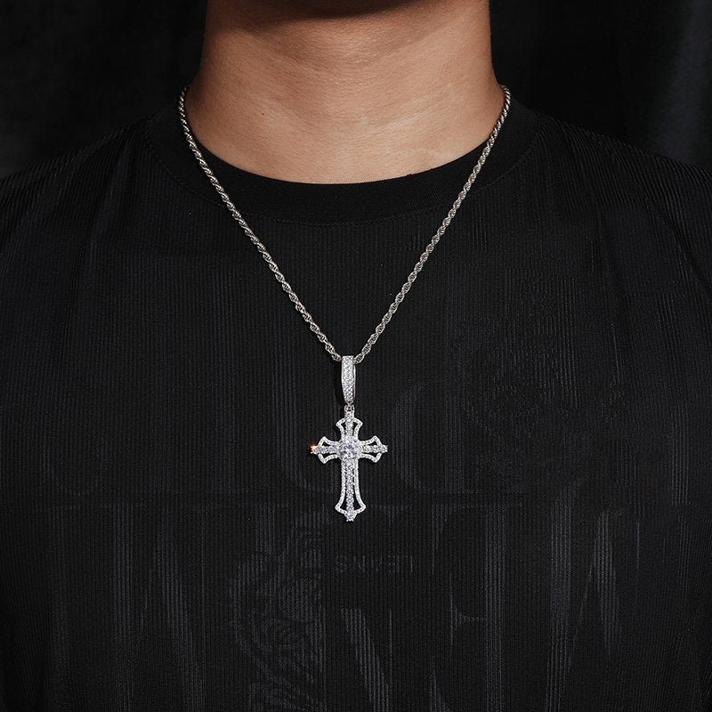 diamond cross necklace womens