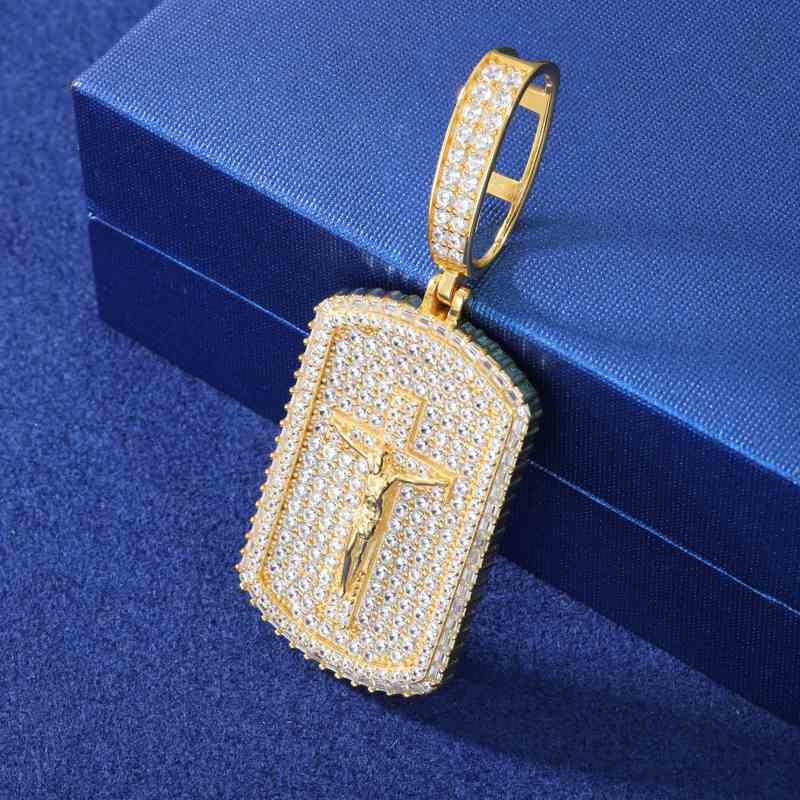 diamond dog tag chain