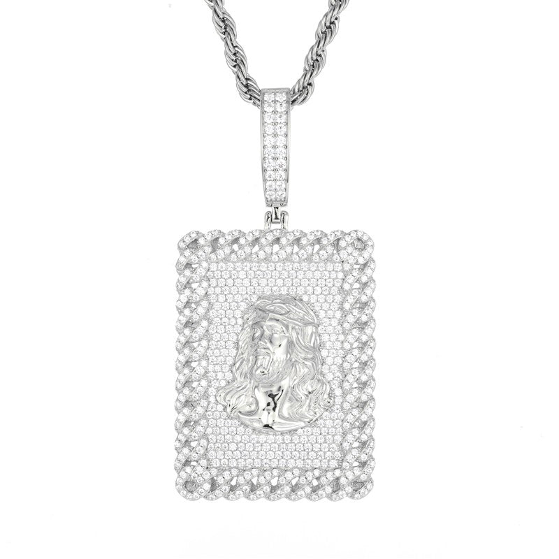 diamond dog tag pendant