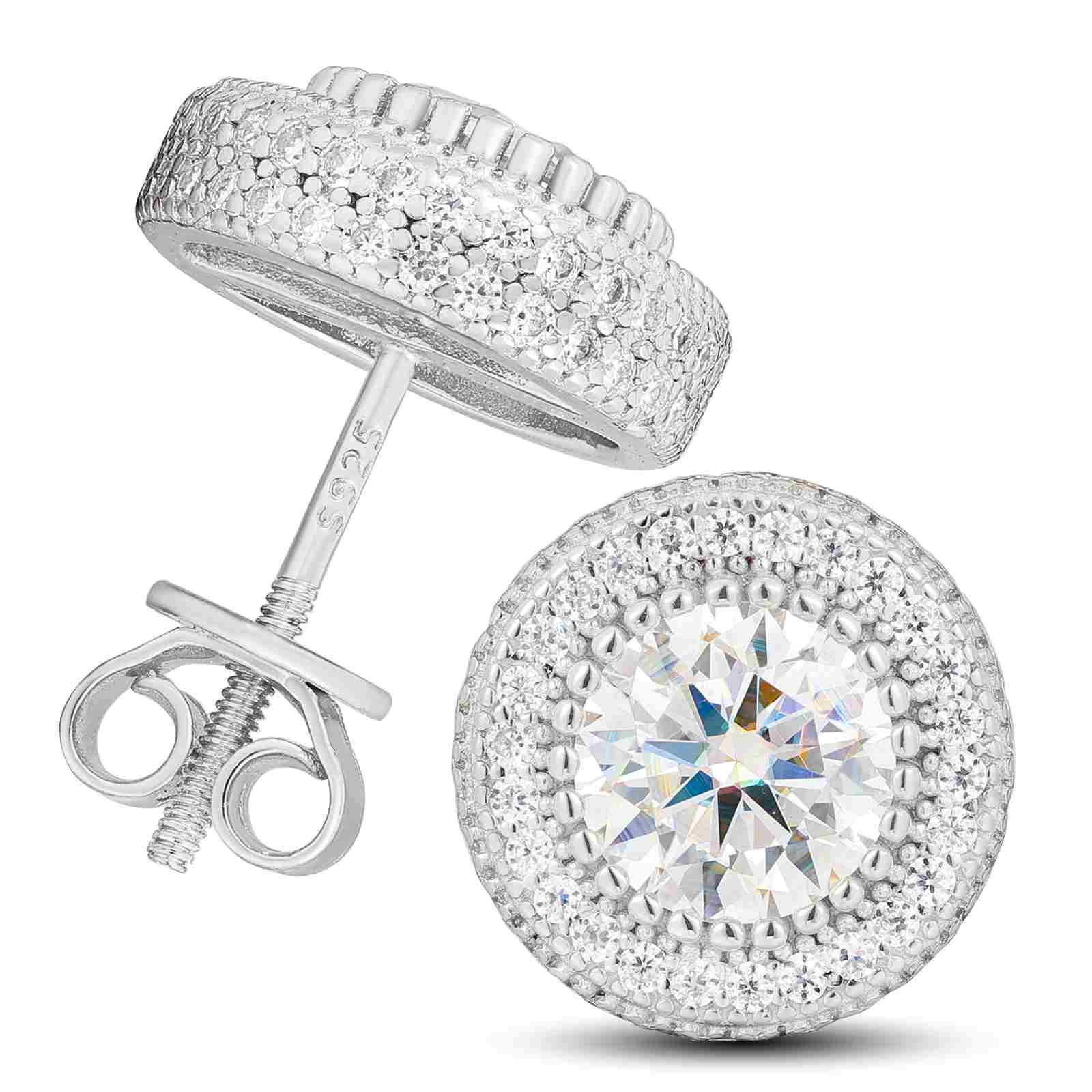 diamond halo earrings white gold