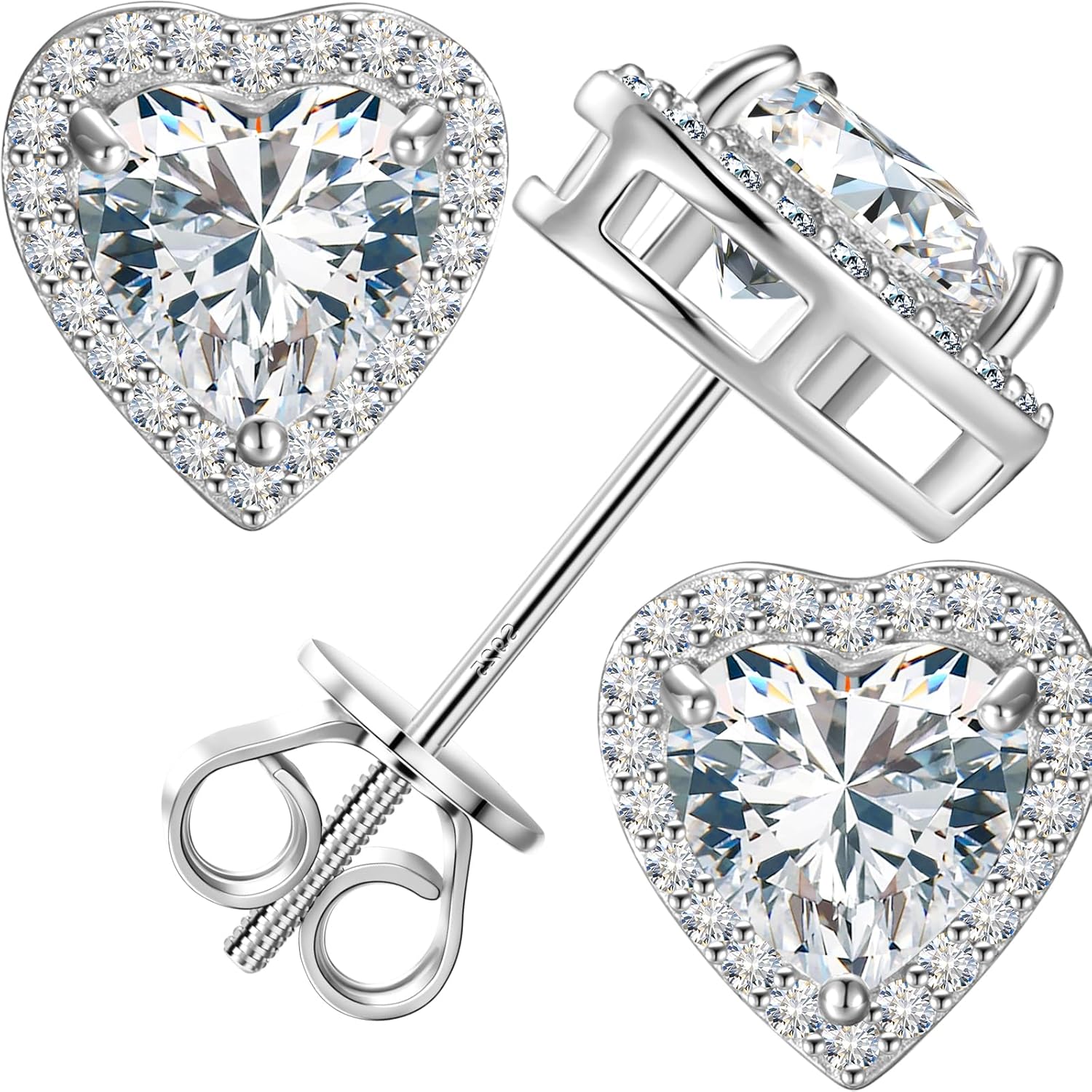 diamond heart earrings