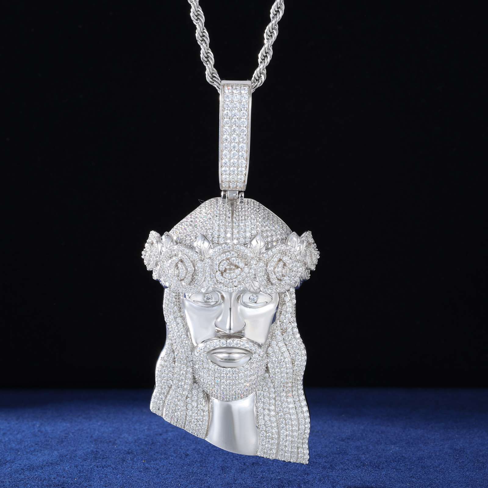 diamond jesus piece pendant