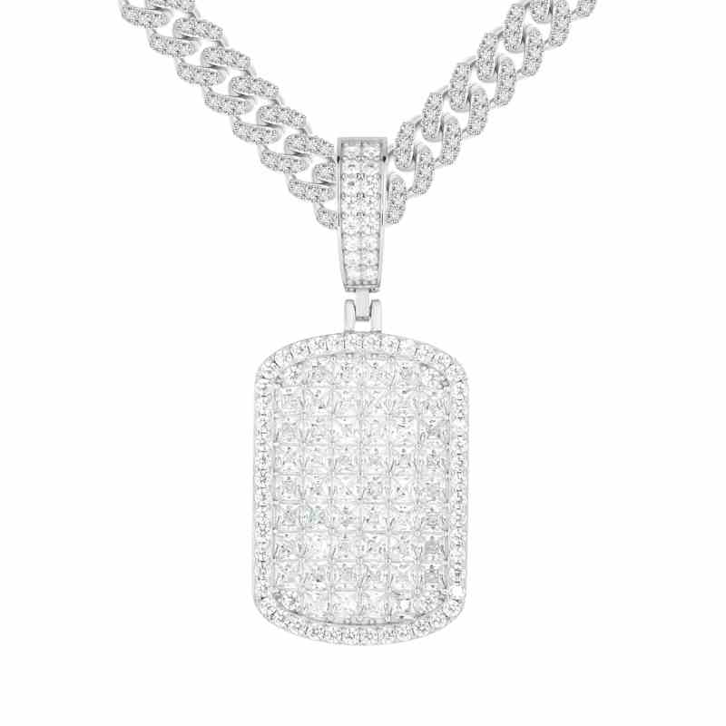 dog tag necklace mens silver