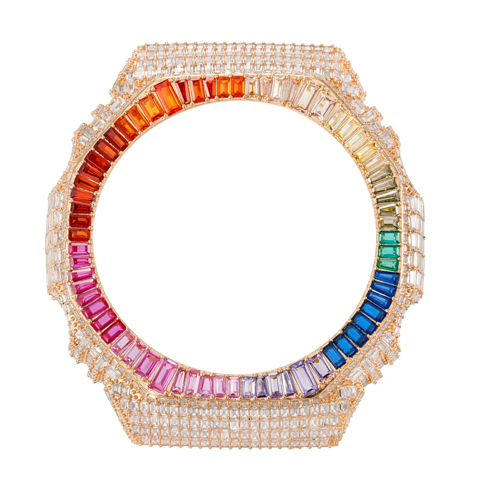 Colorful Baguette Moissanite Bust Down Bezel for GA2100