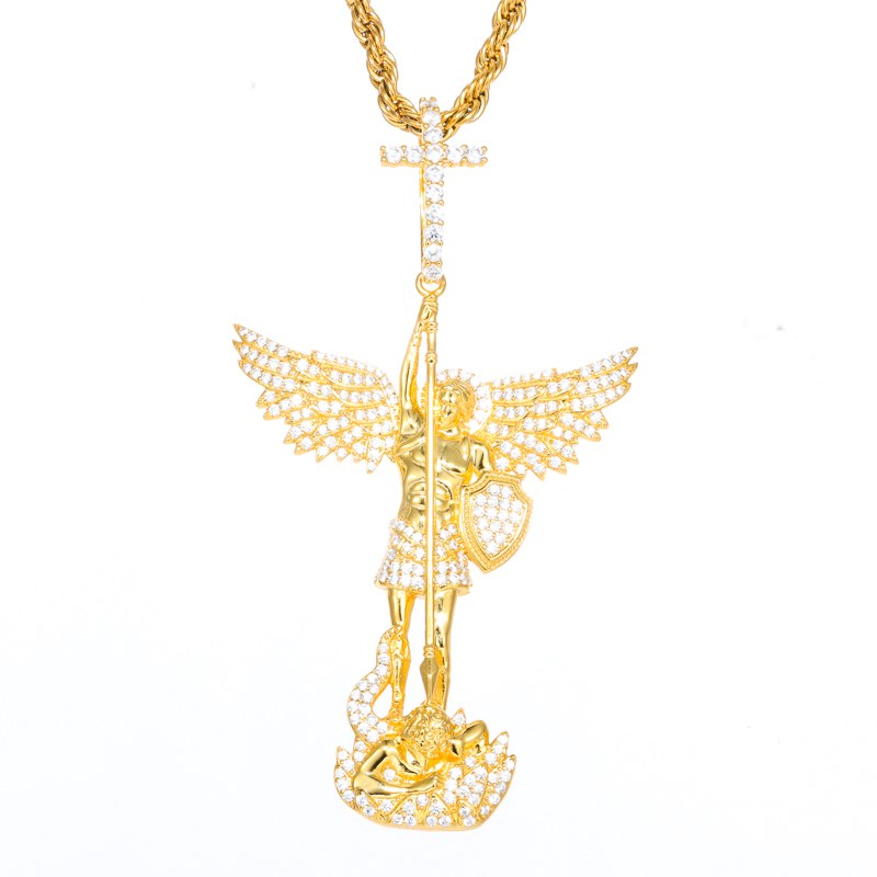 gold angel wing pendant