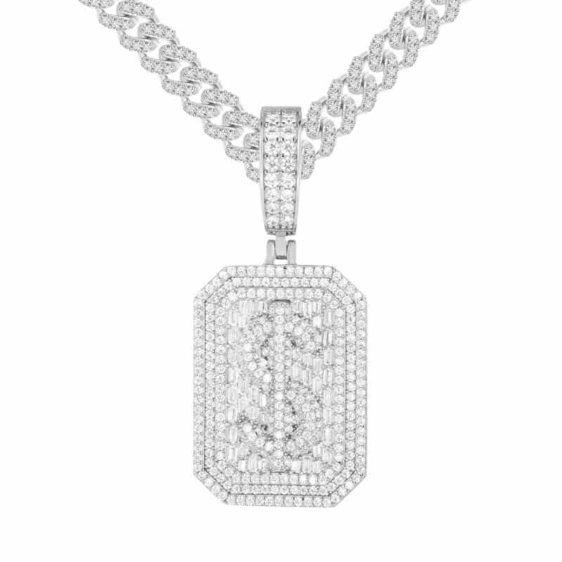 gold dog tag pendant mens