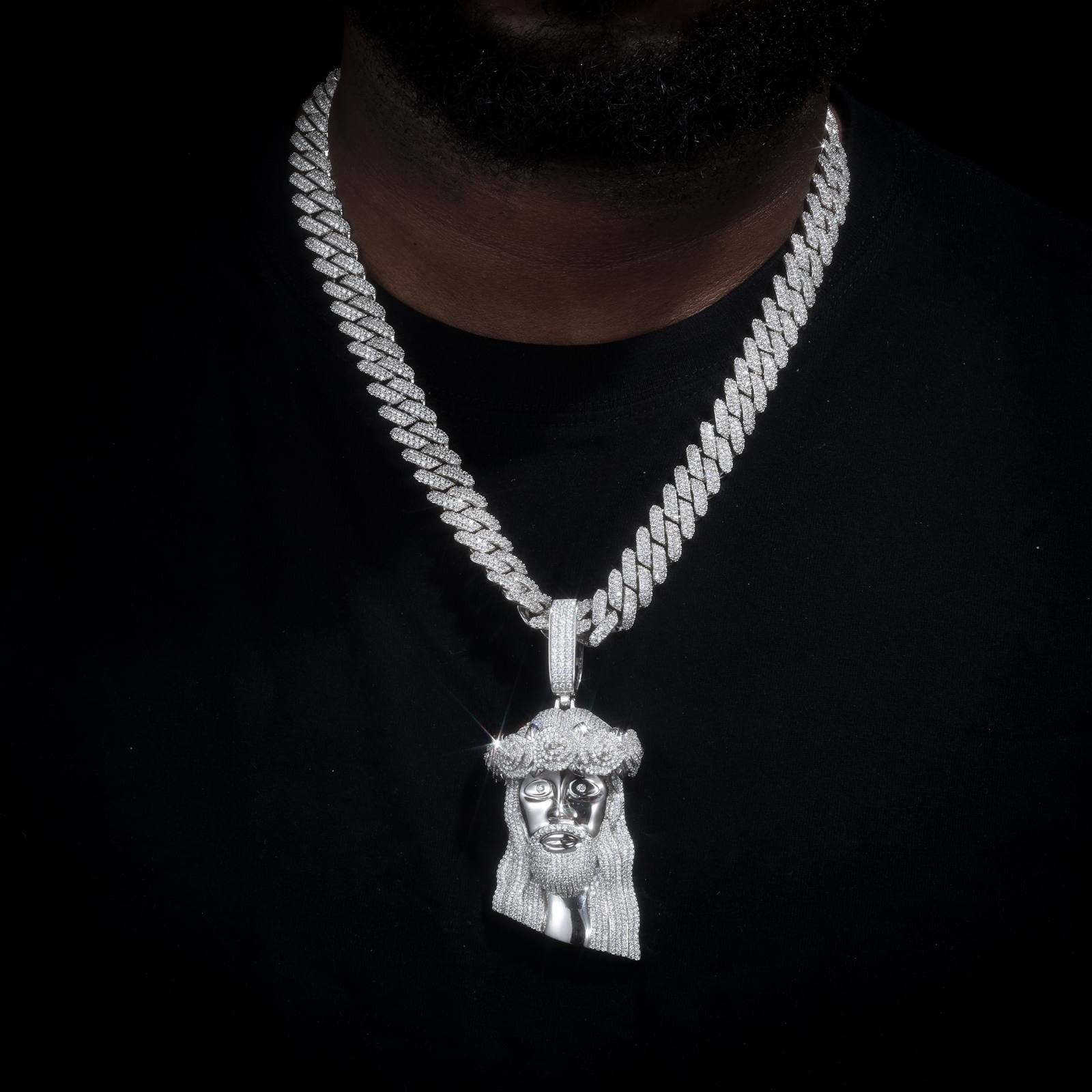 gold jesus head pendant