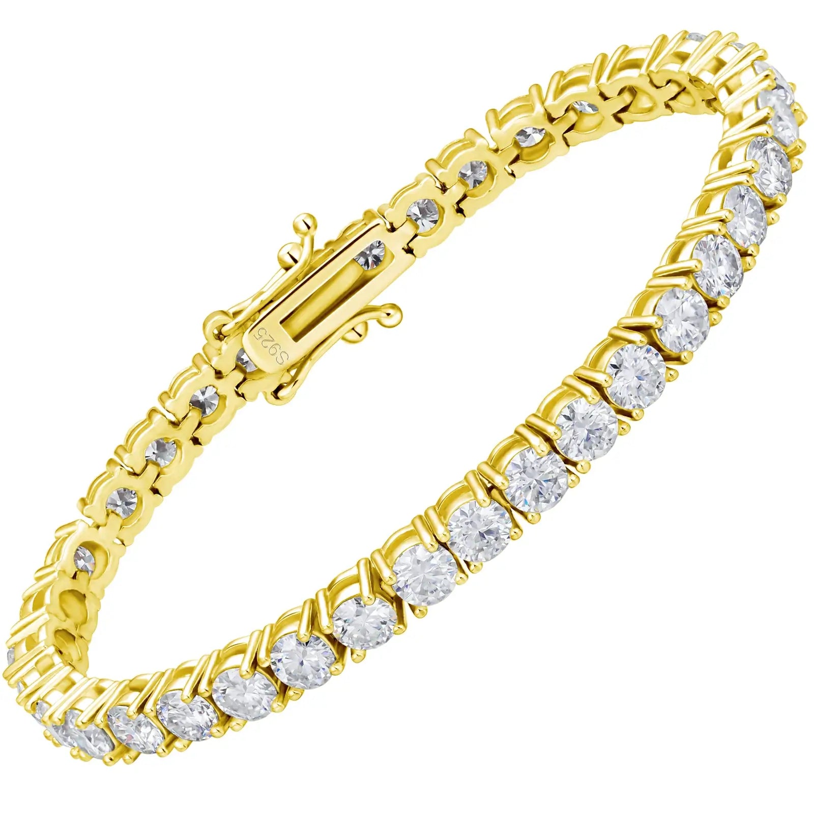 gold vvs moissanite tennis bracelet