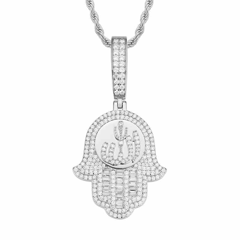 hamsa pendant diamond