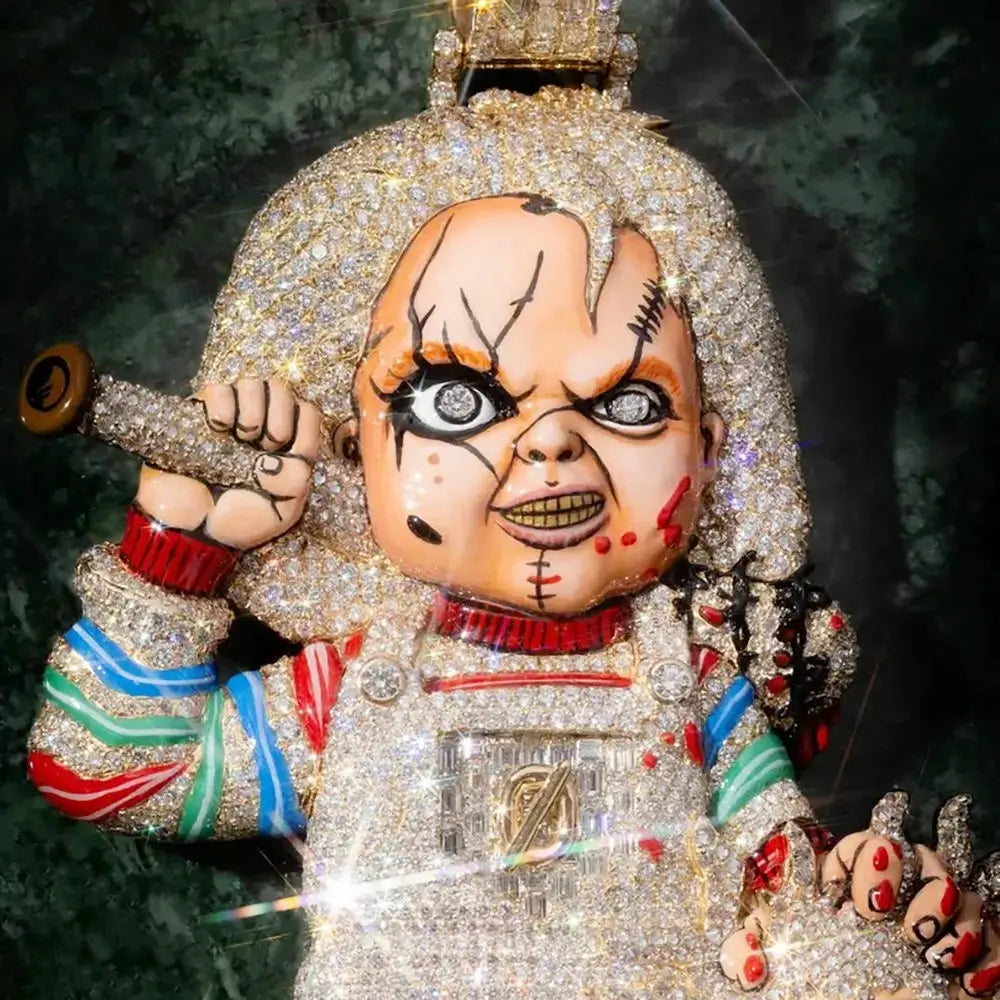 hip hop jewelry icedout chucky pendant
