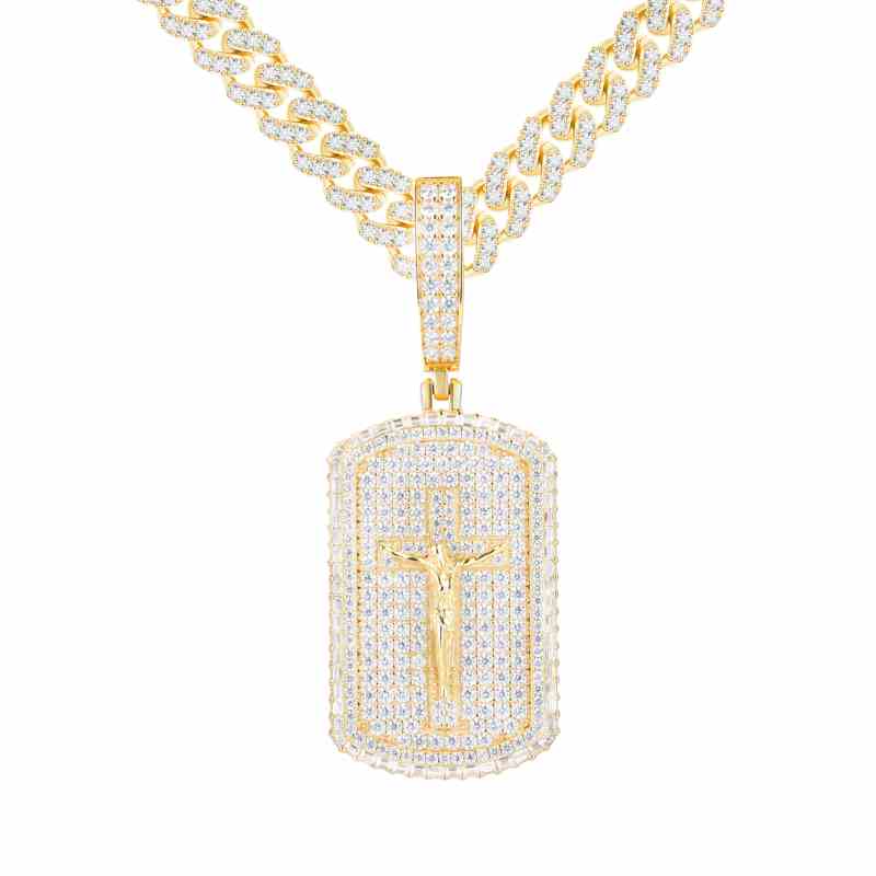 iced out dog tag