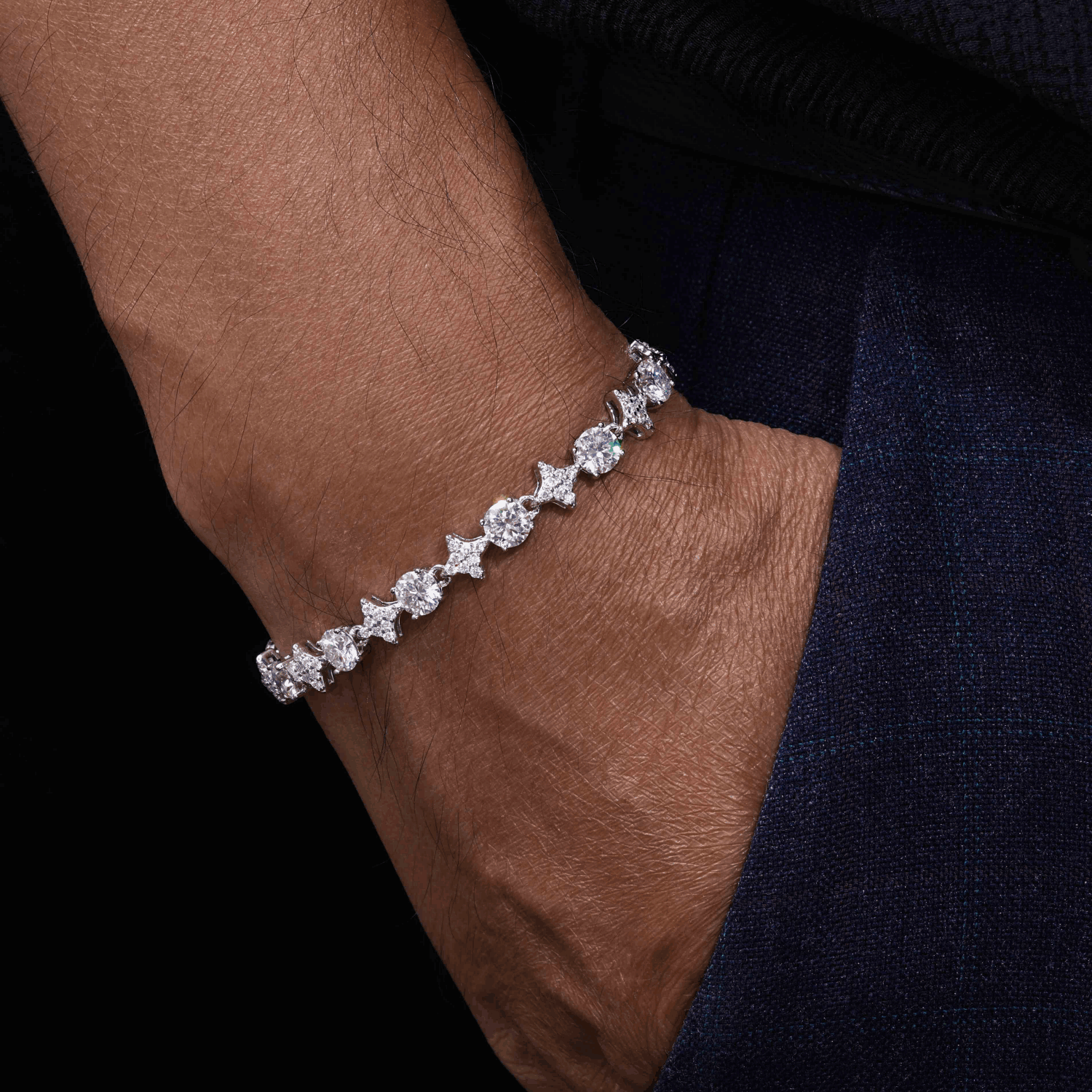 STAR JEWELRY925テニスブレスレット 6mm S925 Moissanite Star Tennis Bracelet