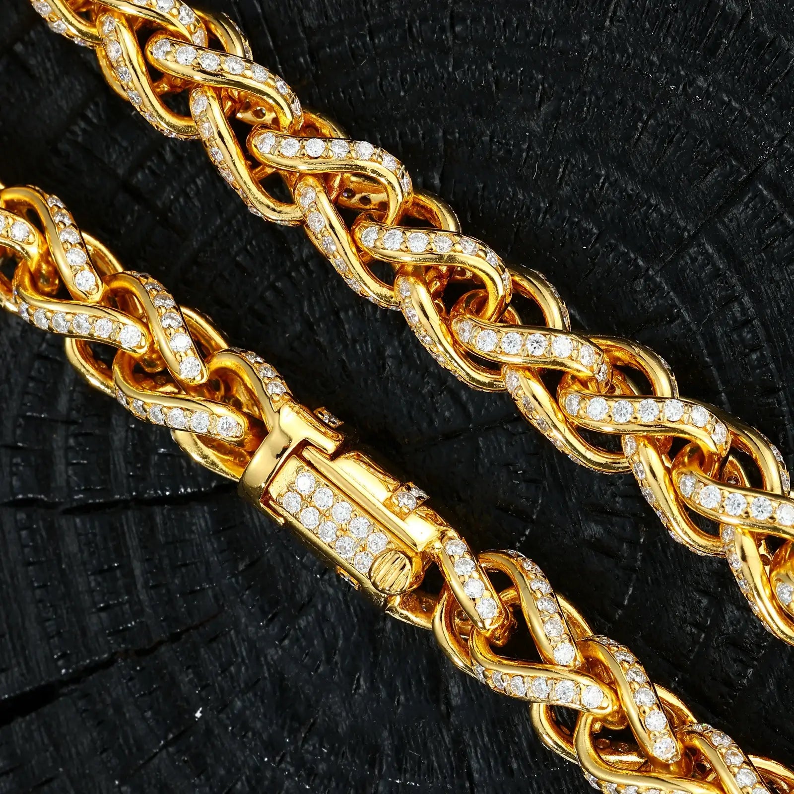 Security clasp closeup on black surface - reinforced lobster clasp with S925 stamp | Salt-proof mechanism for daily wear