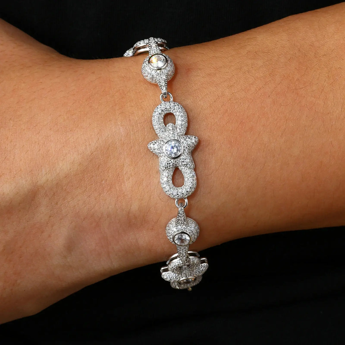 15mm 925 Sterling Silver VVS Moissanite Star Infinity Link  Vvs Moissanite Luxury Bracelet main image 0