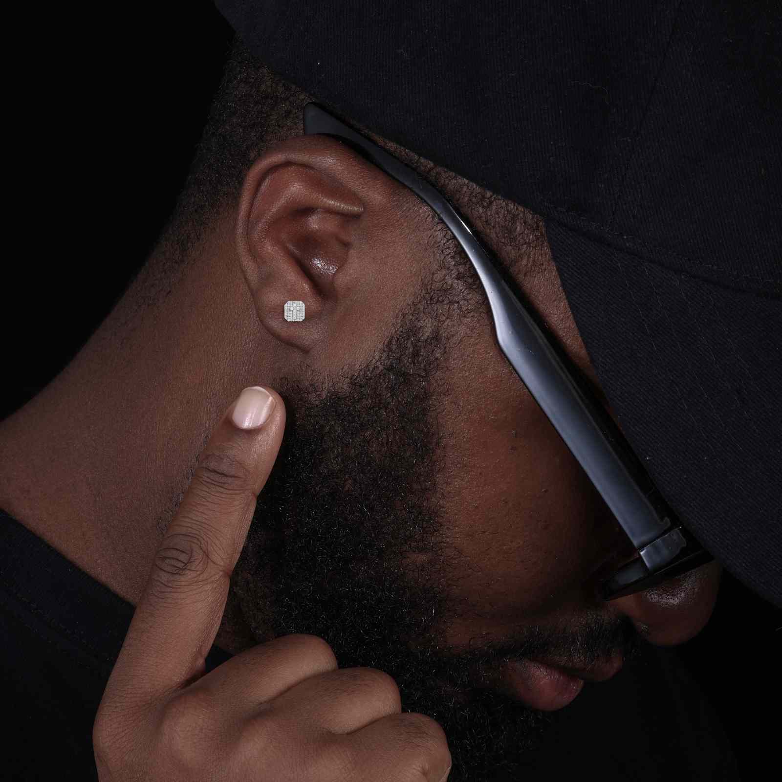 mens cross earring gold
