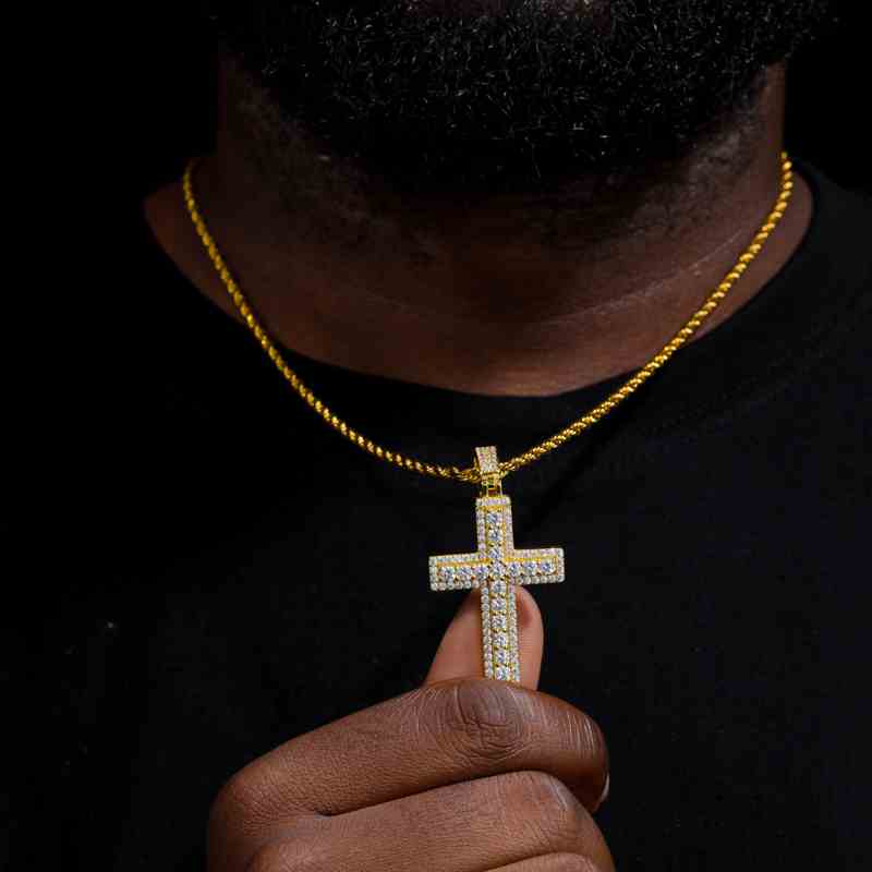 mens diamond cross pendant
