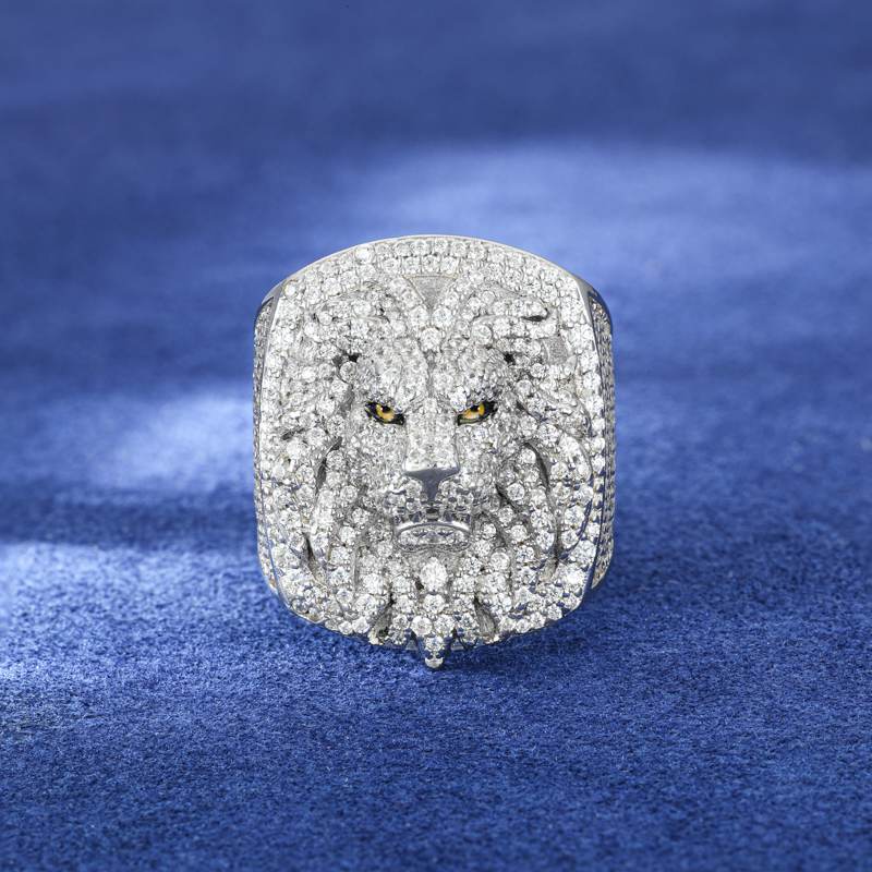 mens gold lion ring