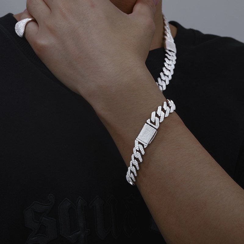 mens silver cuban link bracelet