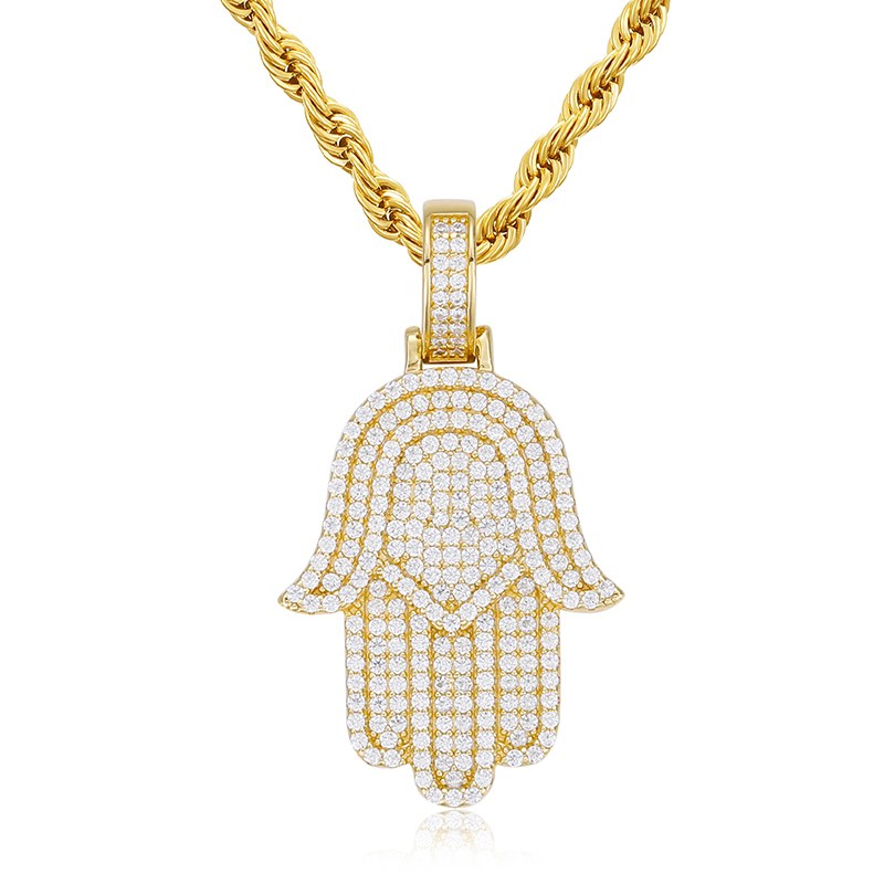moissanite hamsa pendant