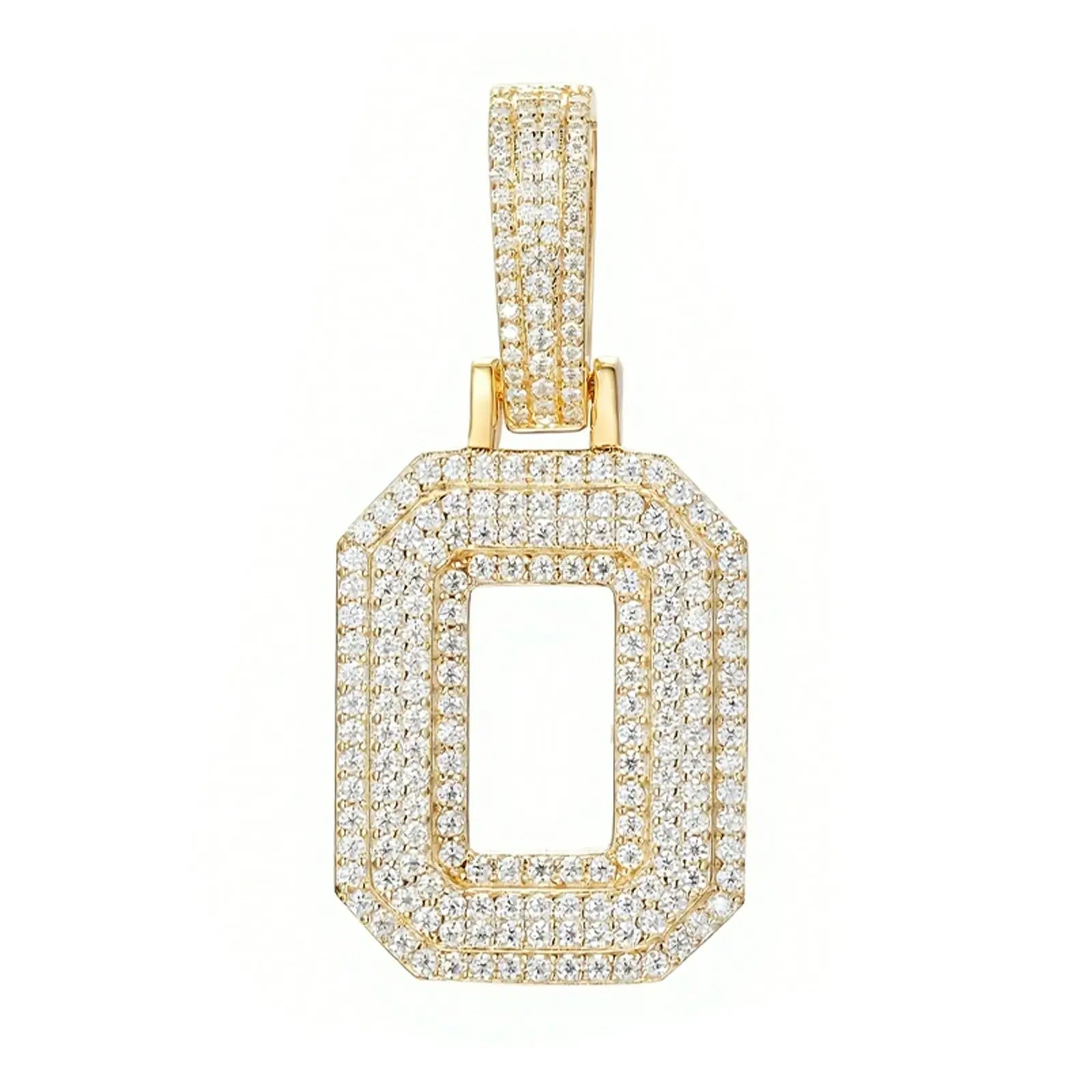 moissanite letter o pendant - gold