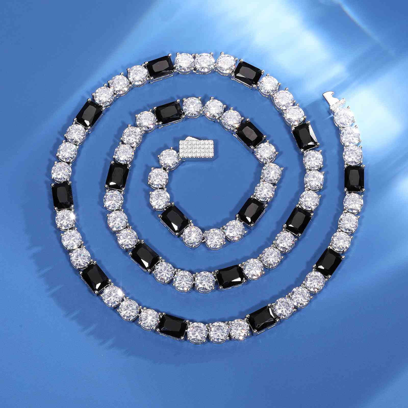 pink sapphire tennis necklace