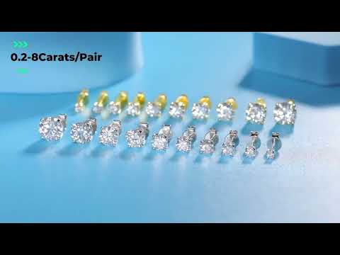 Screw Back Solitaire Moissanite Stud Earrings