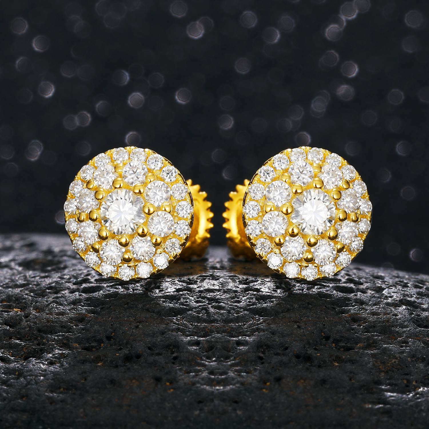 rose gold moissanite earrings