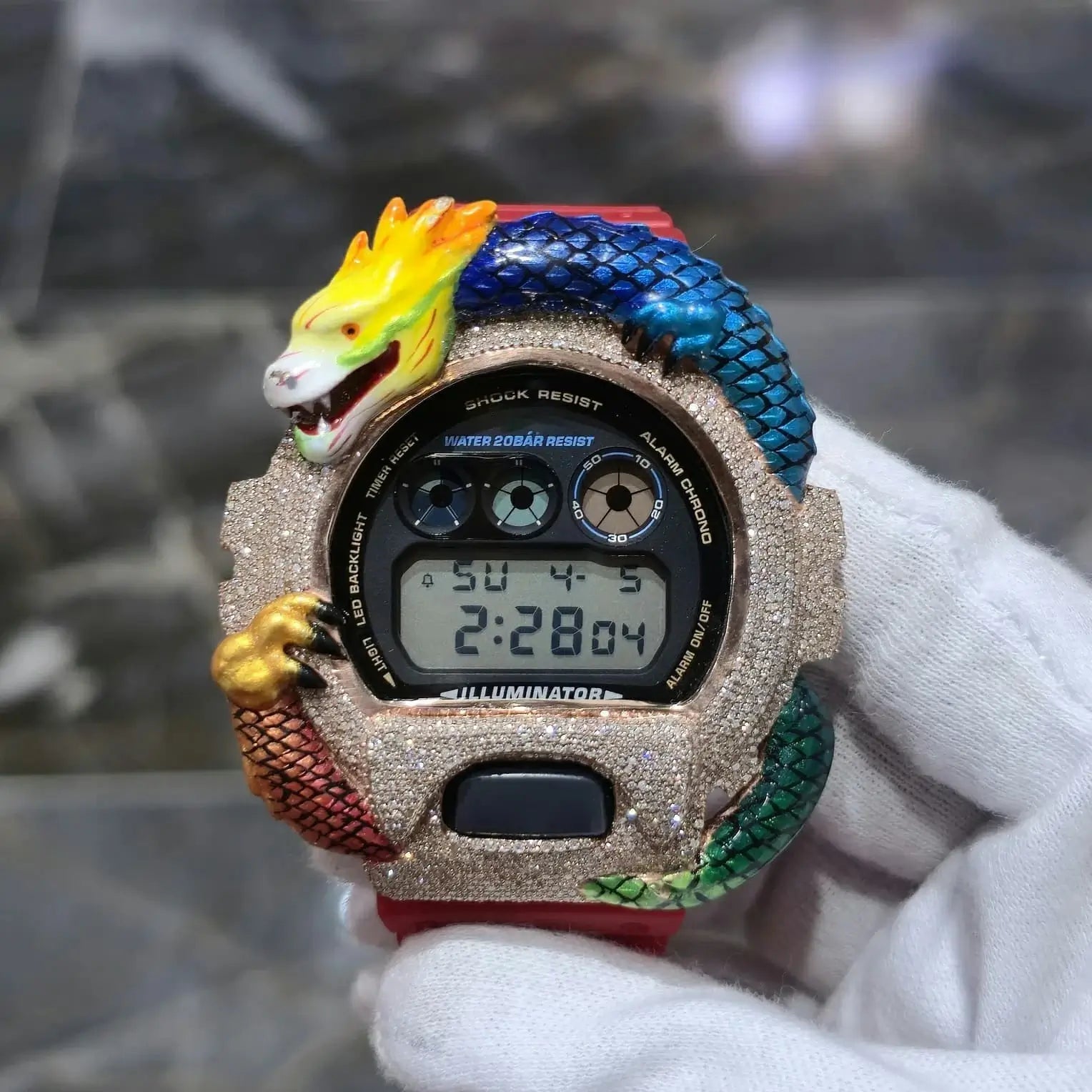 S925 Moissanite Dragon Watch Case for DW6900